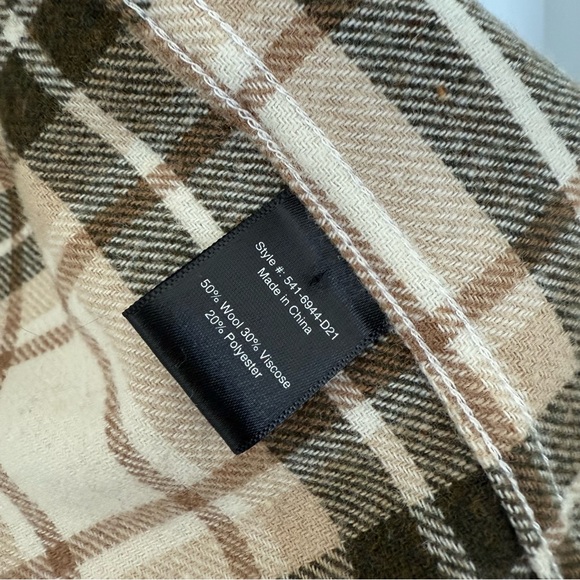 Jenni Kayne O’Keeffe Overshirt Button Up Oatmeal Plaid Shirt Size M - Picture 4 of 6